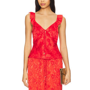 Roame. 'Freya' Red Acetate Cami Top Size 3 / L